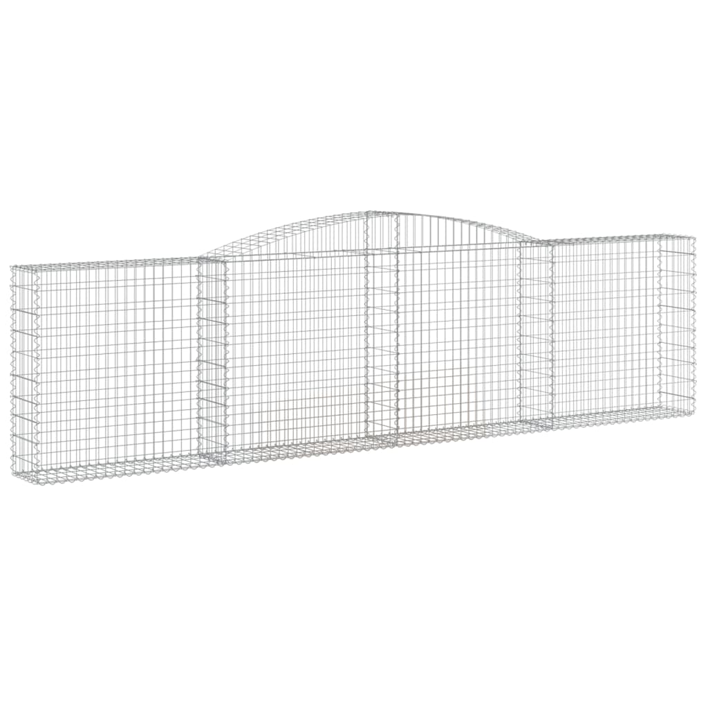 vidaXL 6 db íves horganyzott vas gabion kosár 400x30x100/120 cm