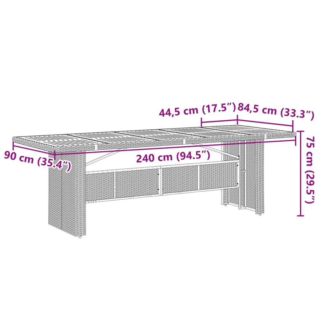 vidaXL 7 részes fekete polyrattan kerti étkezőgarnitúra párnával