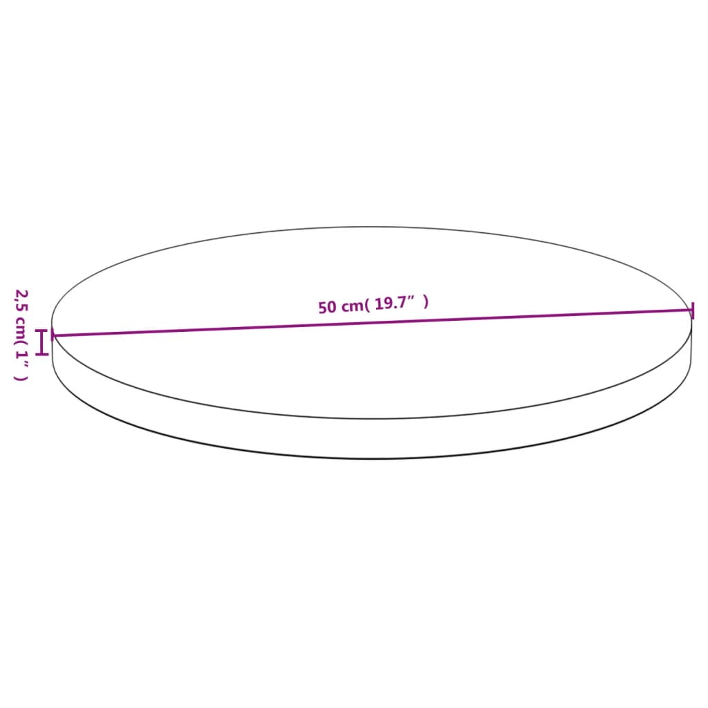 vidaXL bambusz asztallap Ø50 x 2,5 cm