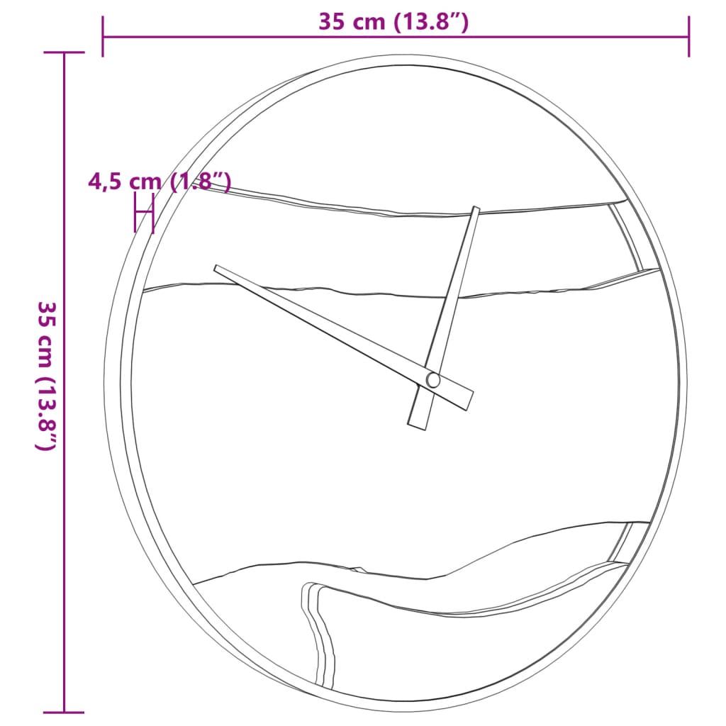 vidaXL barna vas és olívafa falióra Ø35 cm