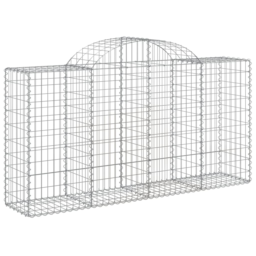 vidaXL 4 db íves horganyzott vas gabion kosár 200 x 50 x 100/120 cm