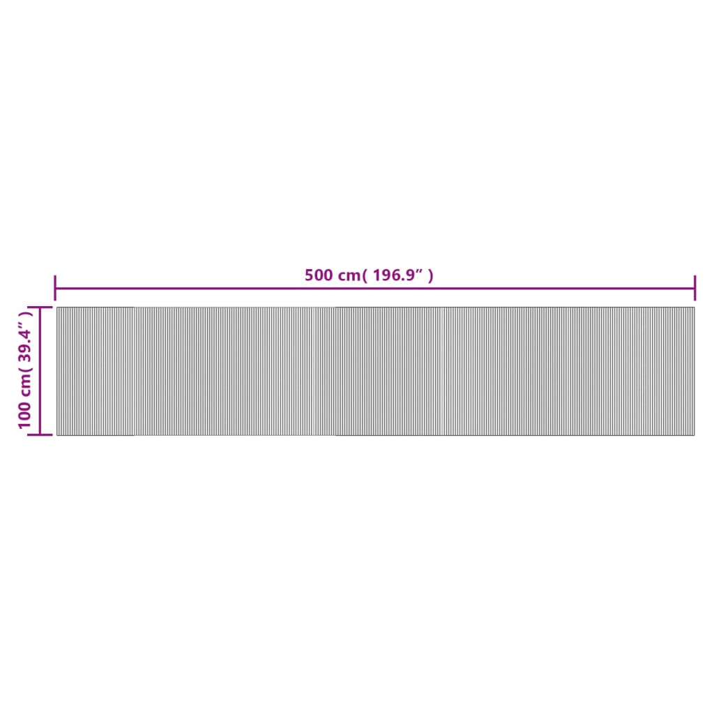 vidaXL négyszögletű sötétbarna bambusz szőnyeg 100 x 500 cm