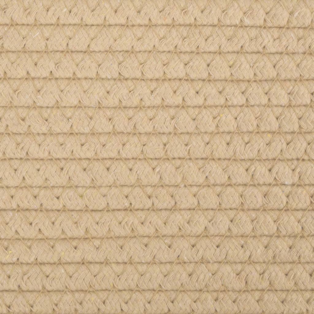vidaXL bézs-fehér pamut szennyeskosár Ø60 x 36 cm