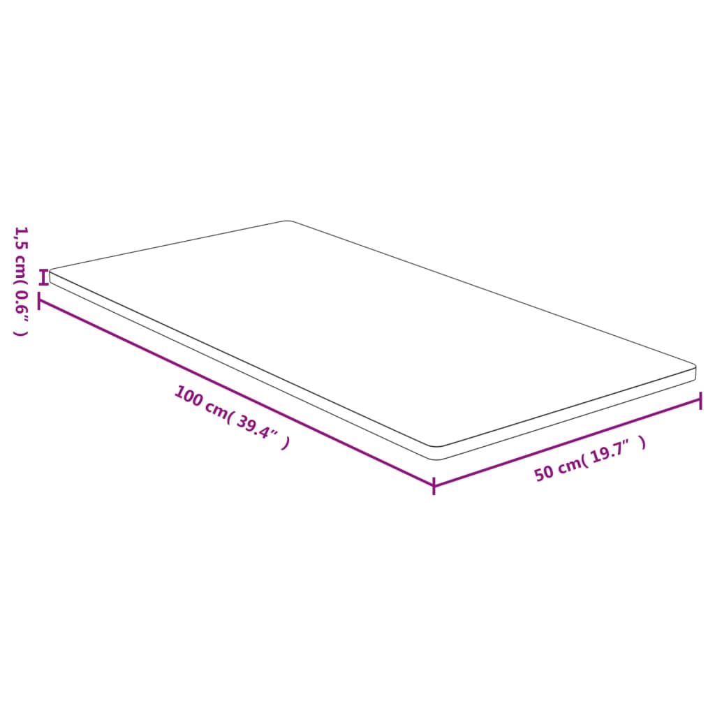 vidaXL bambusz asztallap 50 x 100 x 1,5 cm