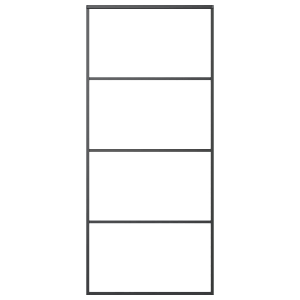 vidaXL ESG üveg és alumínium tolóajtó fémszerelvény-szettel 90x205 cm