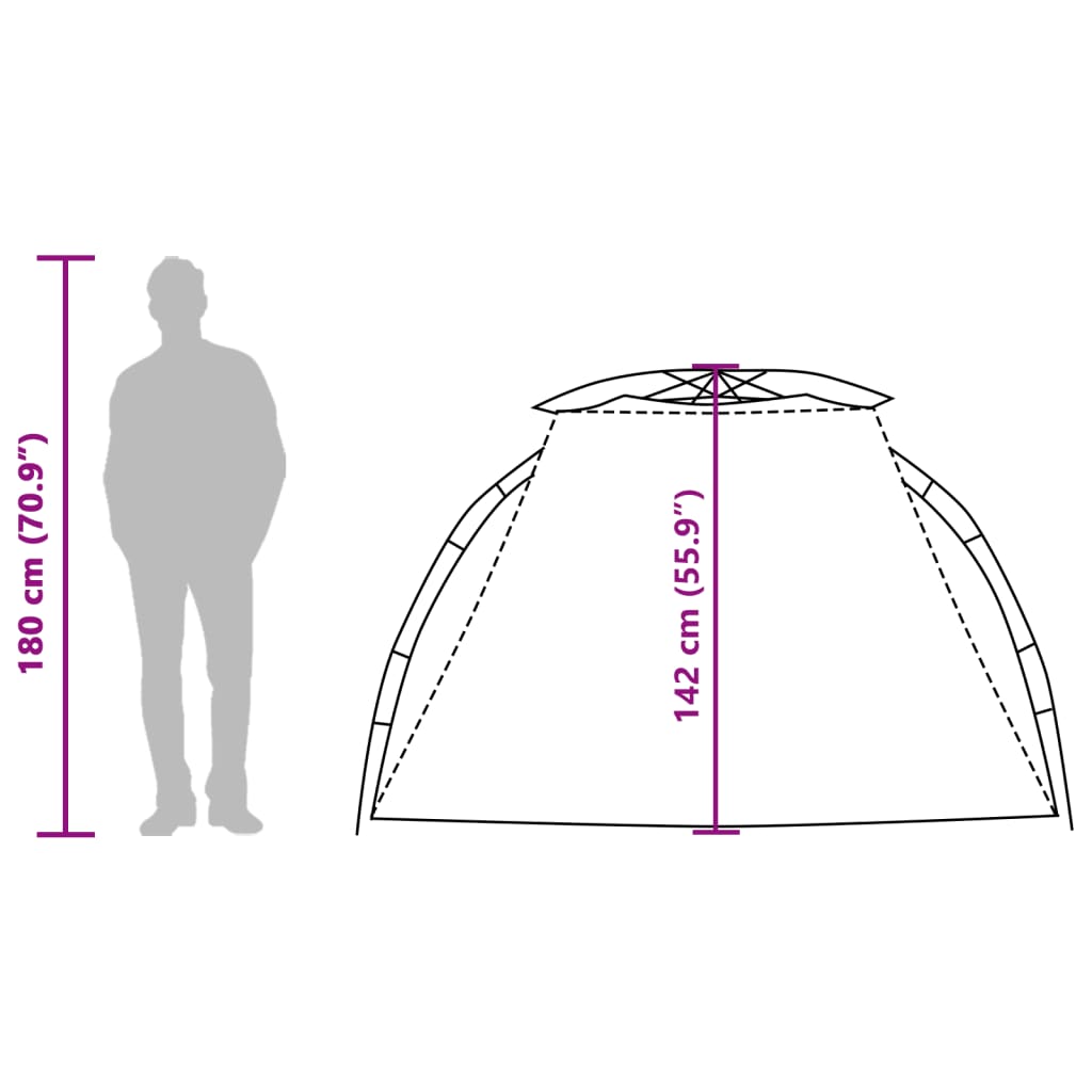 vidaXL 2 személyes szürke vízálló gyorskioldó strandsátor