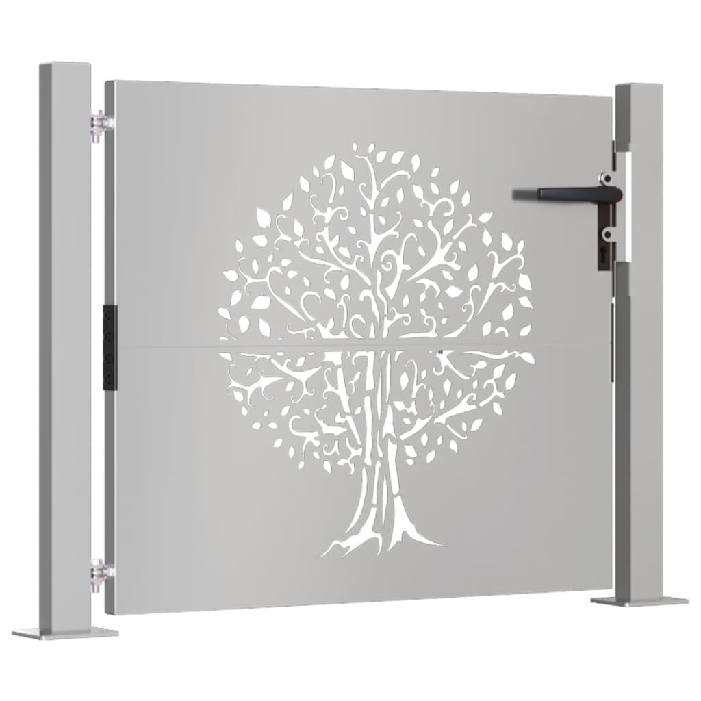 vidaXL rozsdaszínű famintás corten acél kerti kapu 105 x 105 cm