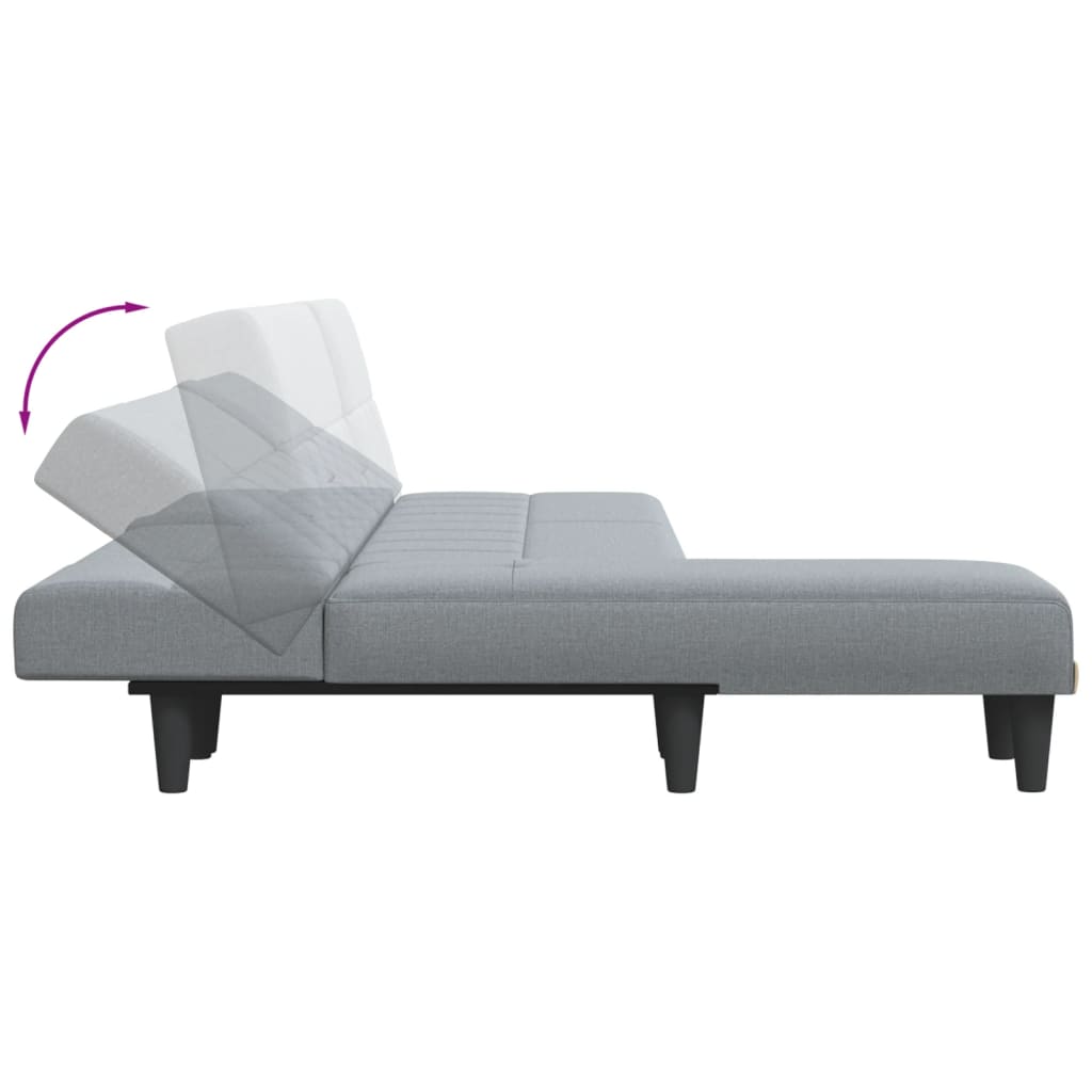 vidaXL világosszürke L-alakú bársony kanapéágy 255x140x70 cm
