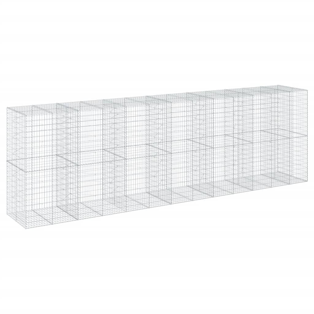 vidaXL horganyzott vas gabion kosár fedéllel 650 x 100 x 200 cm