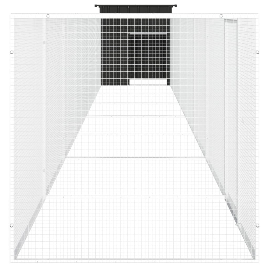 vidaXL antracitszürke horganyzott acél csirkeketrec 800x91x100 cm