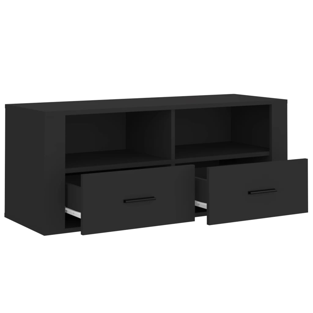 vidaXL fekete szerelt fa TV-szekrény 100 x 35 x 40 cm
