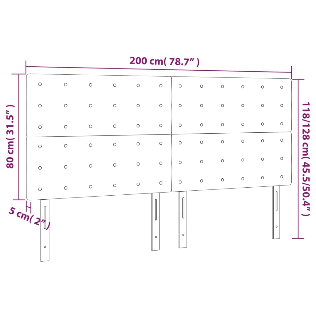 vidaXL 4 db fehér műbőr fejtámla 100x5x78/88 cm