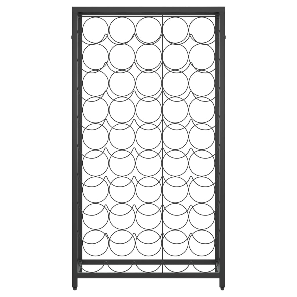 vidaXL fekete kovácsoltvas bortartó 45 palackhoz 54 x 18 x 100 cm