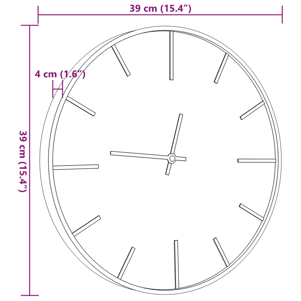 vidaXL barna vas és szerelt fa falióra Ø35 cm