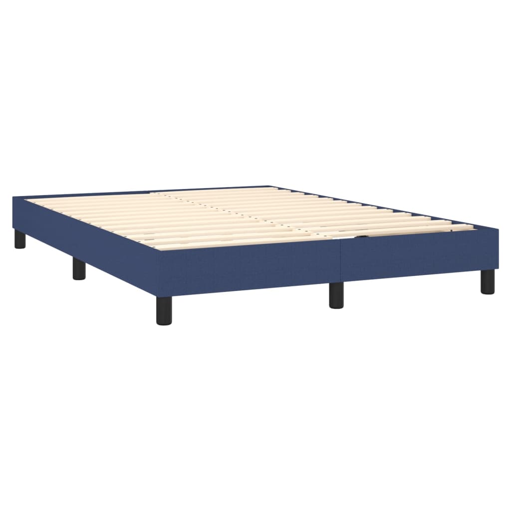 vidaXL kék szövet rugós ágy matraccal 140 x 200 cm