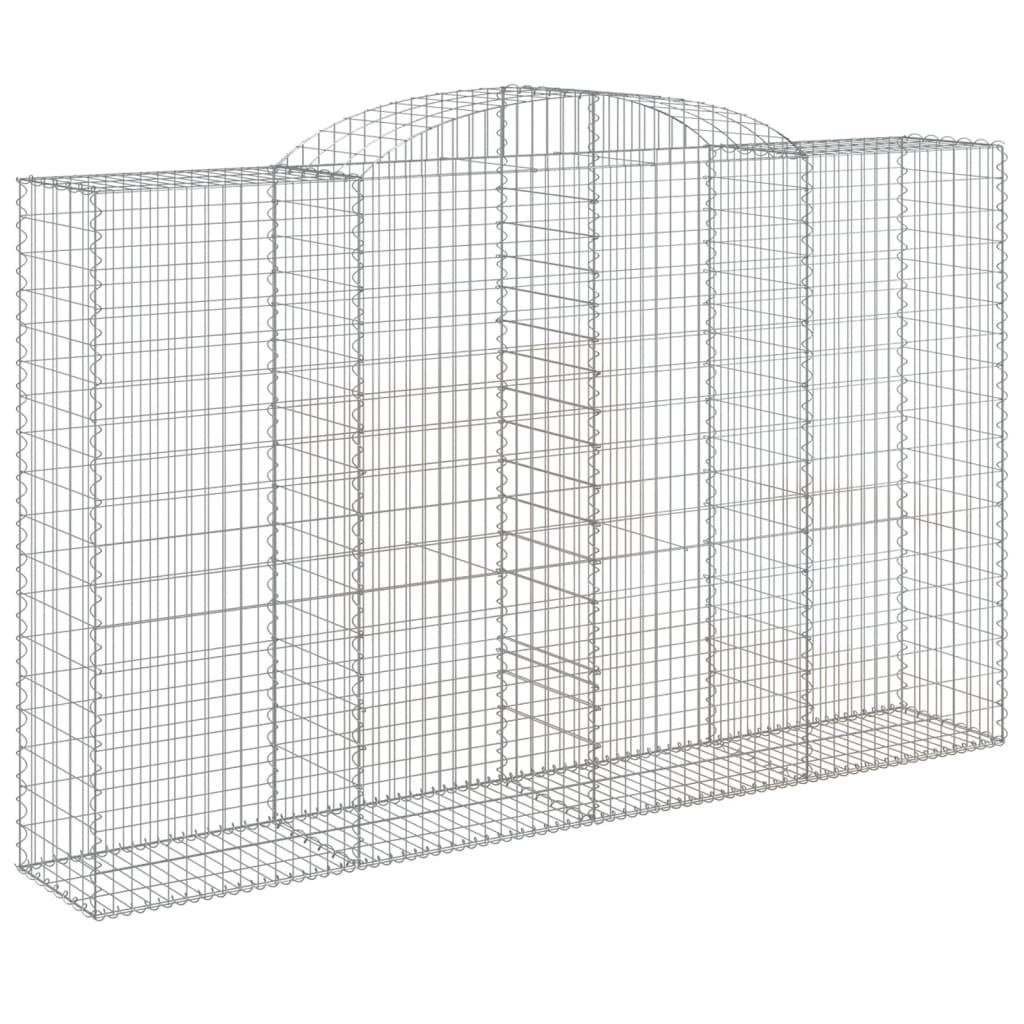 vidaXL 6 db íves horganyzott vas gabion kosár 300x50x180/200 cm