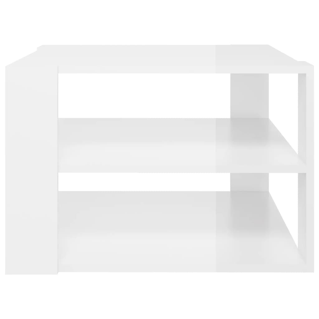 vidaXL magasfényű fehér forgácslap dohányzóasztal 60 x 60 x 40 cm