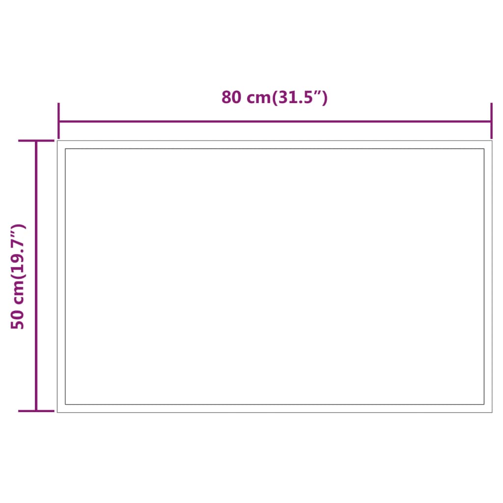 vidaXL LED-es fürdőszobatükör 50x80 cm