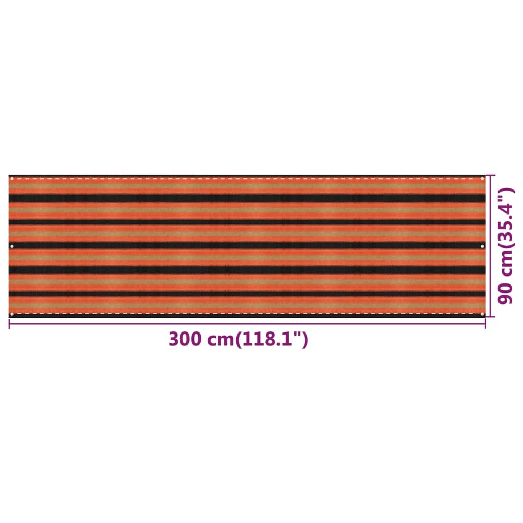 vidaXL többszínű HDPE erkélyparaván 90 x 300 cm