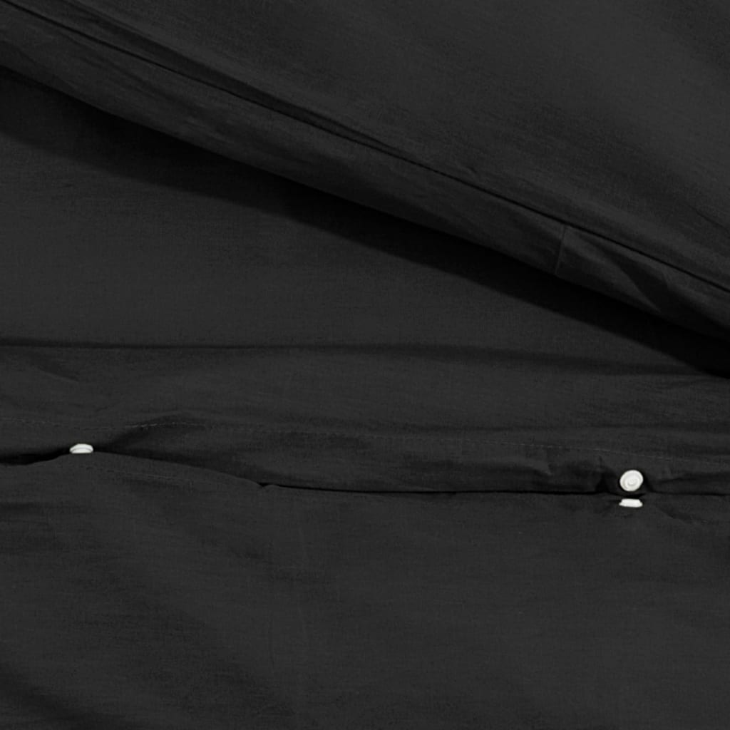 vidaXL fekete pamut ágyneműhuzat-garnitúra 220 x 240 cm