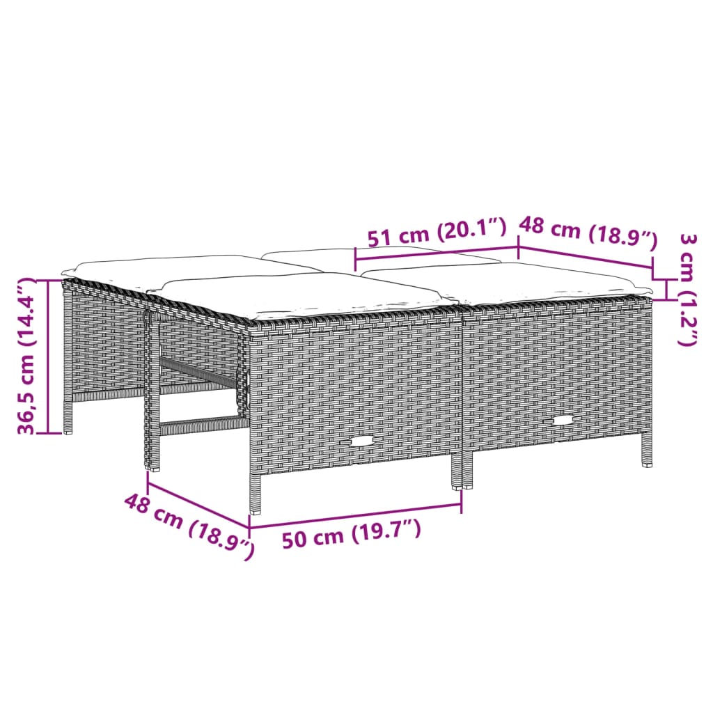 vidaXL 4 db világosszürke polyrattan kerti szék párnákkal