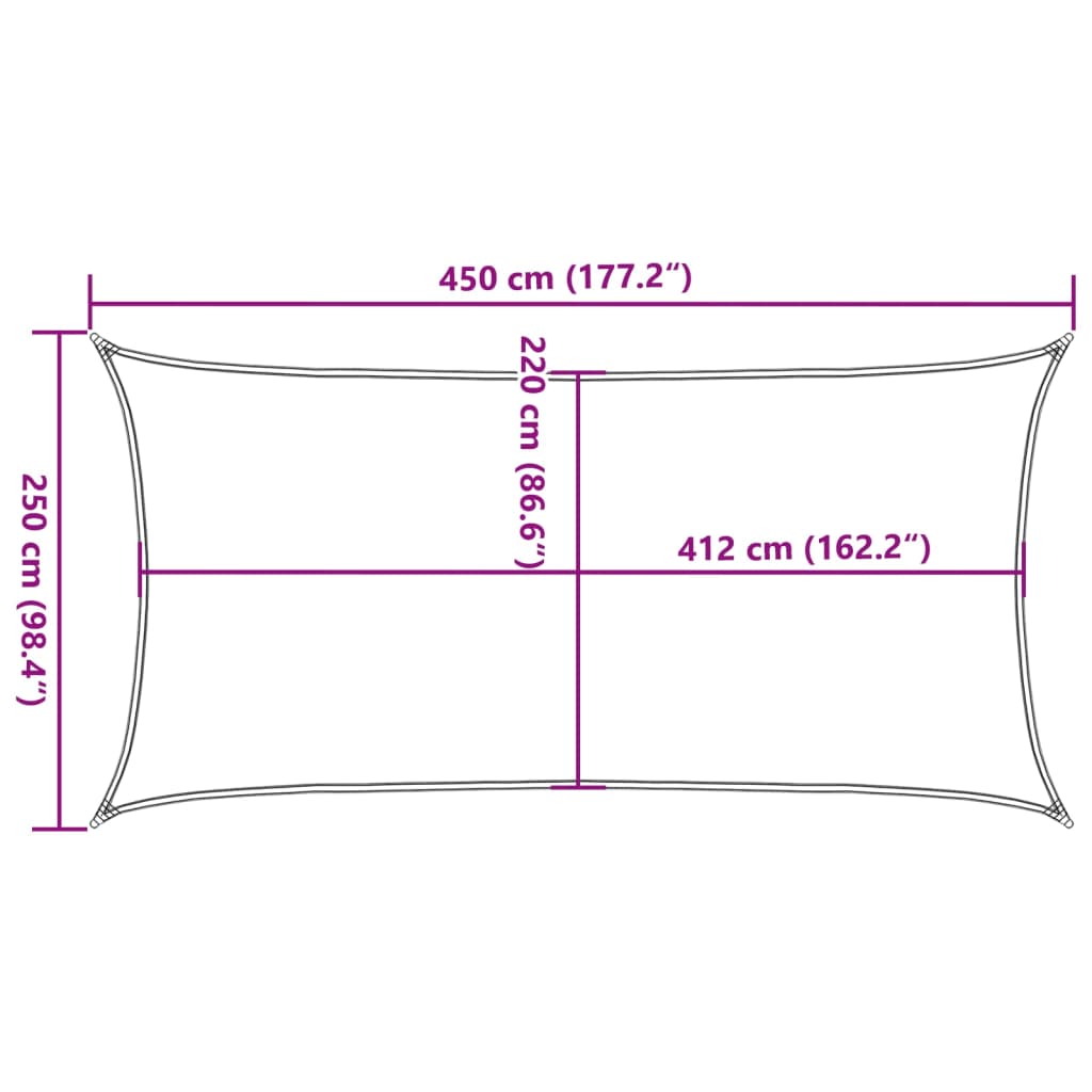 vidaXL homokszínű 100% oxford szövet napvitorla 4,5x2,5 m