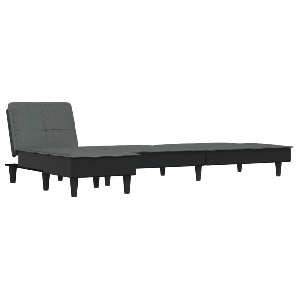 vidaXL sötétszürke L-alakú szövet kanapéágy 255x140x70 cm