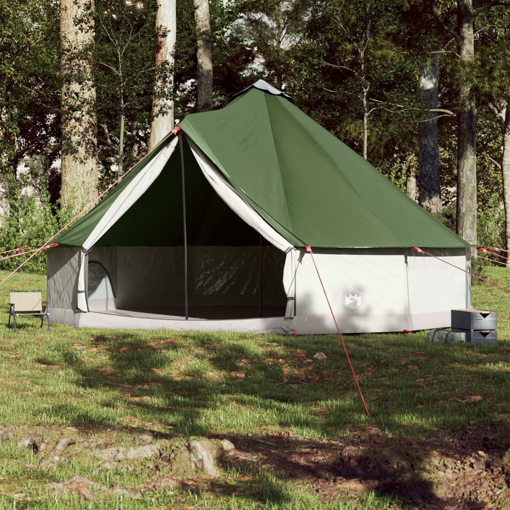 vidaXL 12 személyes zöld vízálló tipi családi sátor