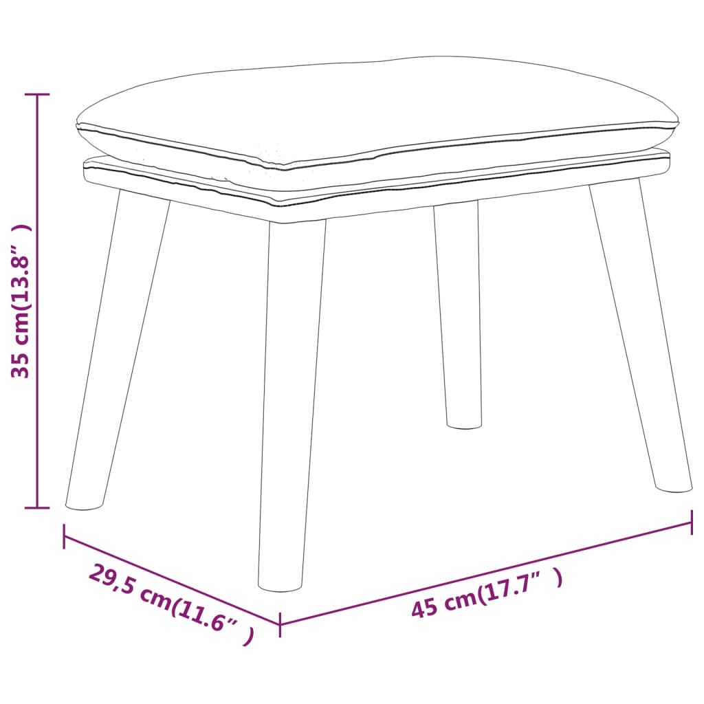 vidaXL fekete szövet lábzsámoly 45 x 29,5 x 35 cm