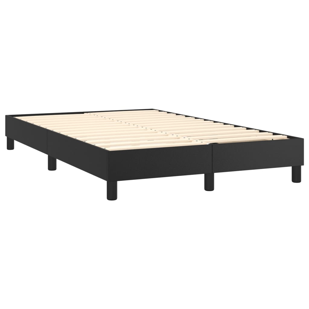 vidaXL fekete műbőr rugós ágy matraccal és LED-del 120x200 cm
