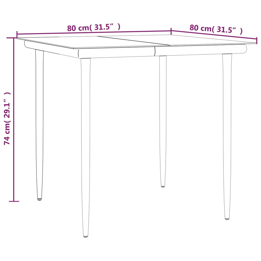 vidaXL 5 részes polyrattan kerti étkezőgarnitúra