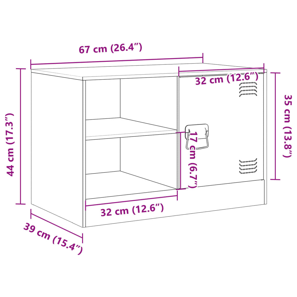 vidaXL 2 db antracitszürke acél éjjeliszekrény 67 x 39 x 44 cm