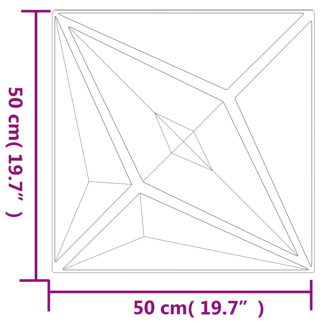 vidaXL 24 db fehér XPS csillagmintás fali panel 50 x 50 cm 6 m²