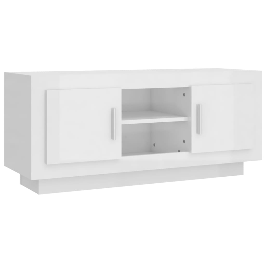vidaXL fehér magasfényű szerelt fa TV-szekrény 102x35x45 cm