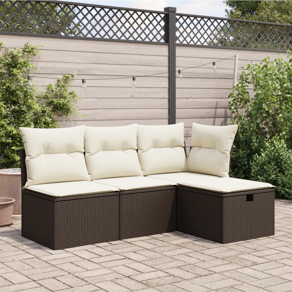 vidaXL barna polyrattan kerti szék párnával 55 x 55 x 37 cm