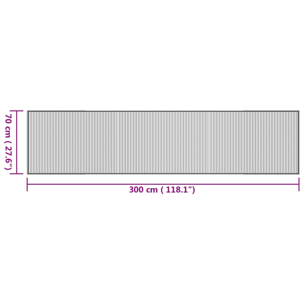 vidaXL négyszögletű természetes bambusz szőnyeg 70 x 300 cm