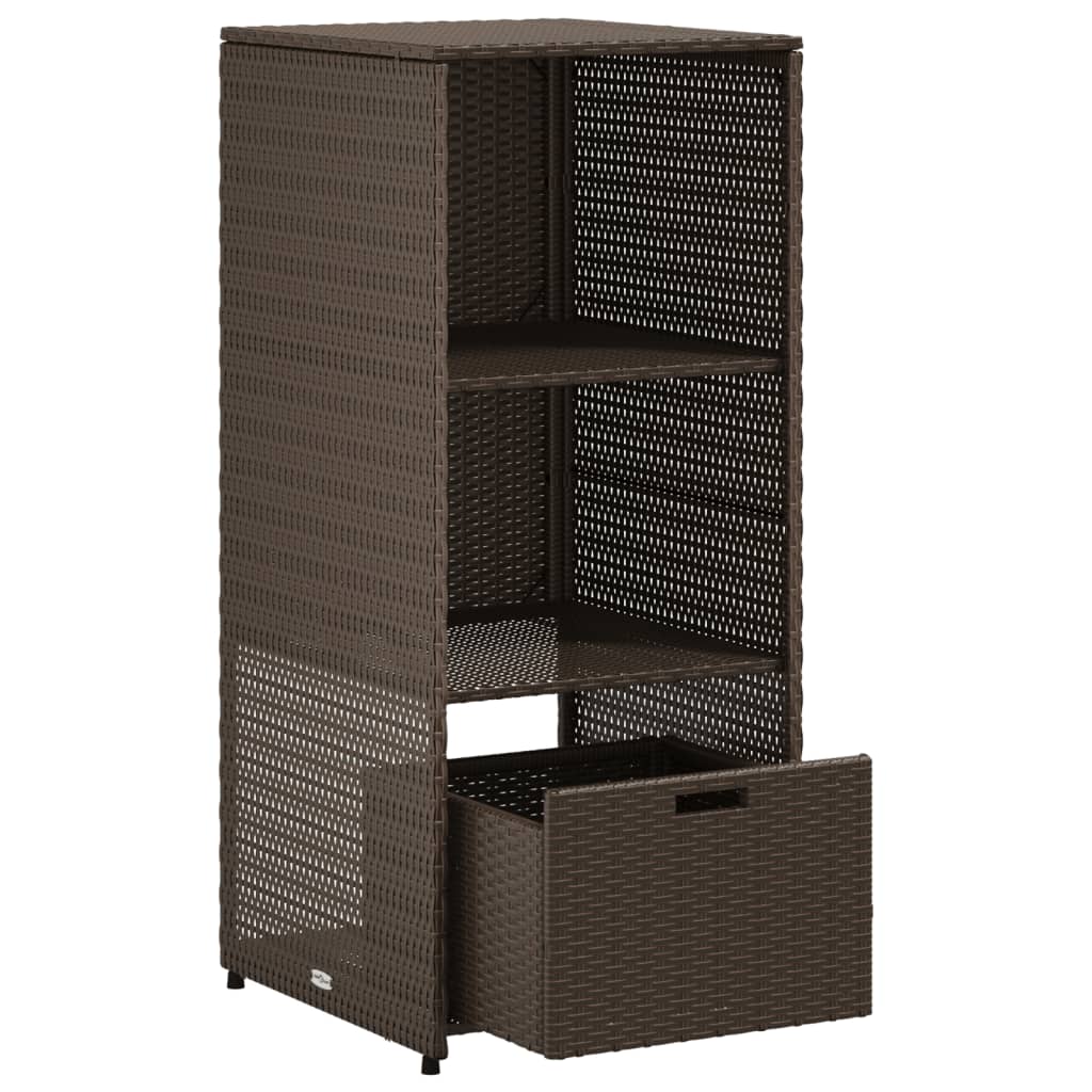 vidaXL barna polyrattan kerti tárolószekrény 50 x 55 x 115 cm