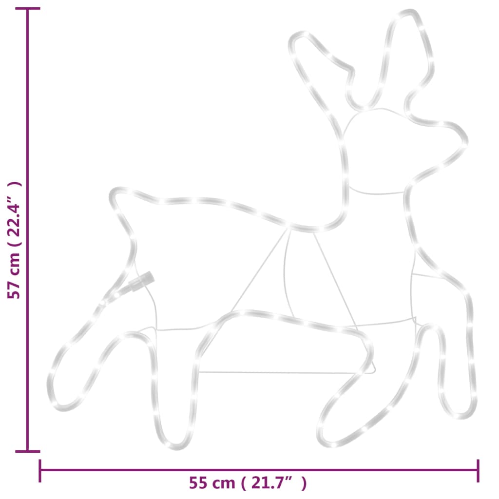 vidaXL 3 db meleg fehér karácsonyi rénszarvas forma 57 x 55 x 4,5 cm