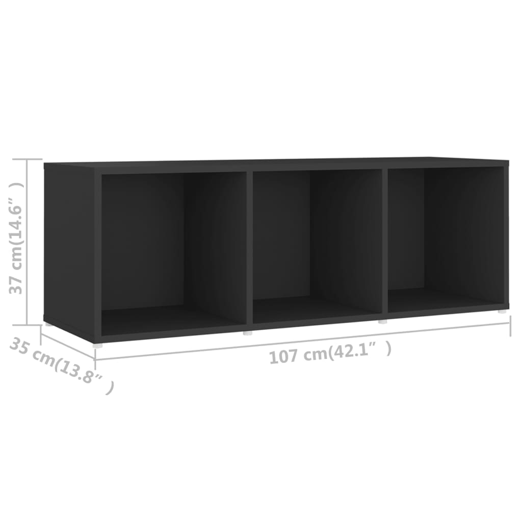 vidaXL 3 db szürke forgácslap TV-szekrény 107 x 35 x 37 cm